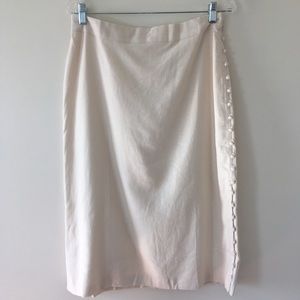 Madewell Button Slit Midi Skirt Size 8